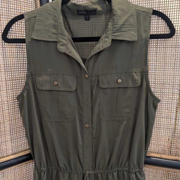Bebop olive green jumpsuit, GUC, M - Picture 3 of 3